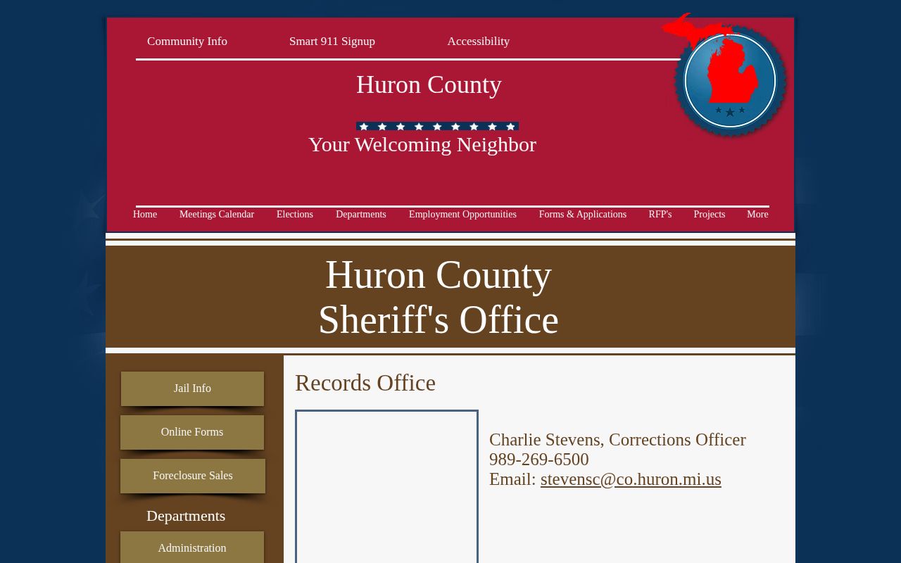 Huron County released inmate records and FOIA contacts