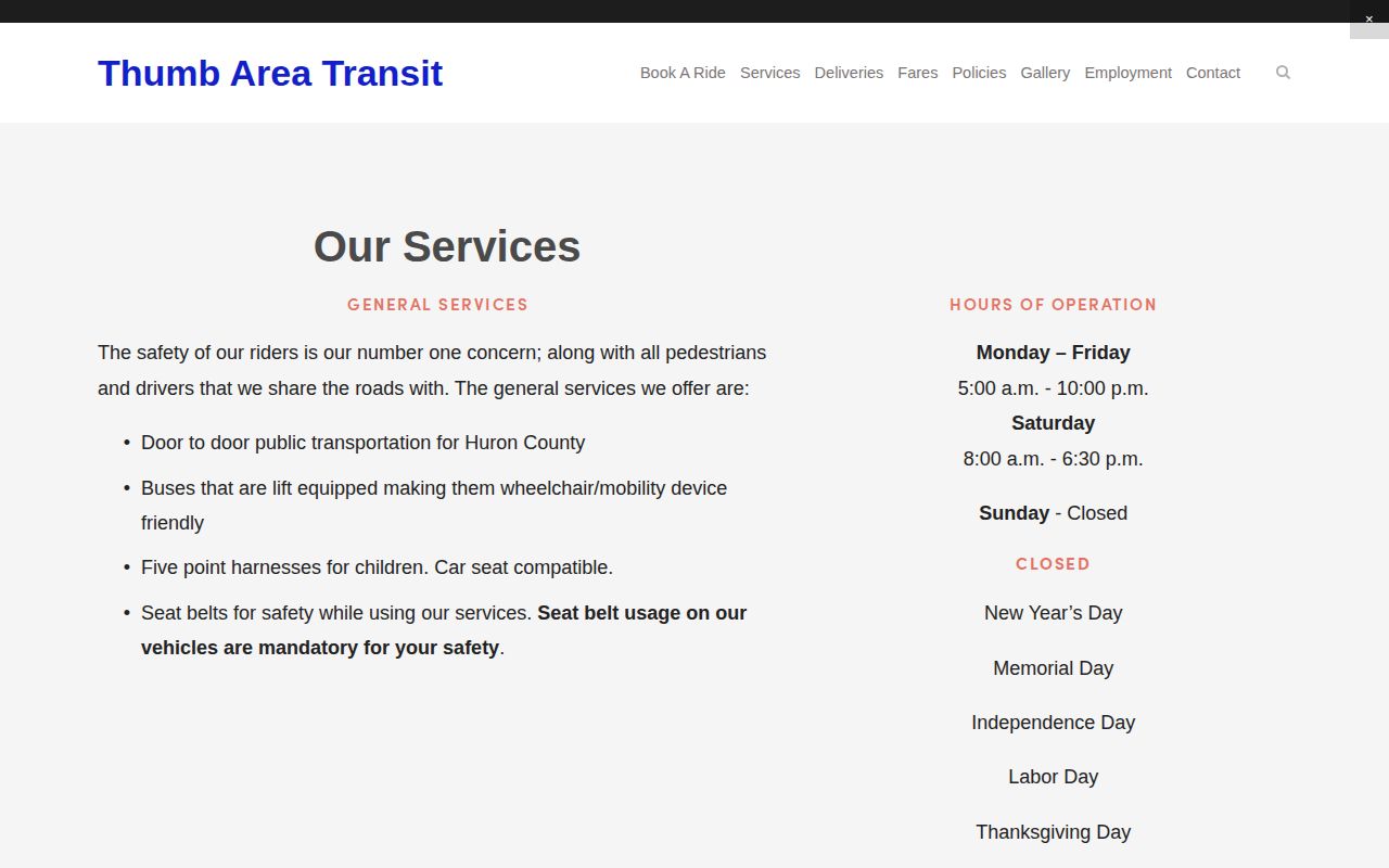 Thumb Area Transit options after a Huron County release